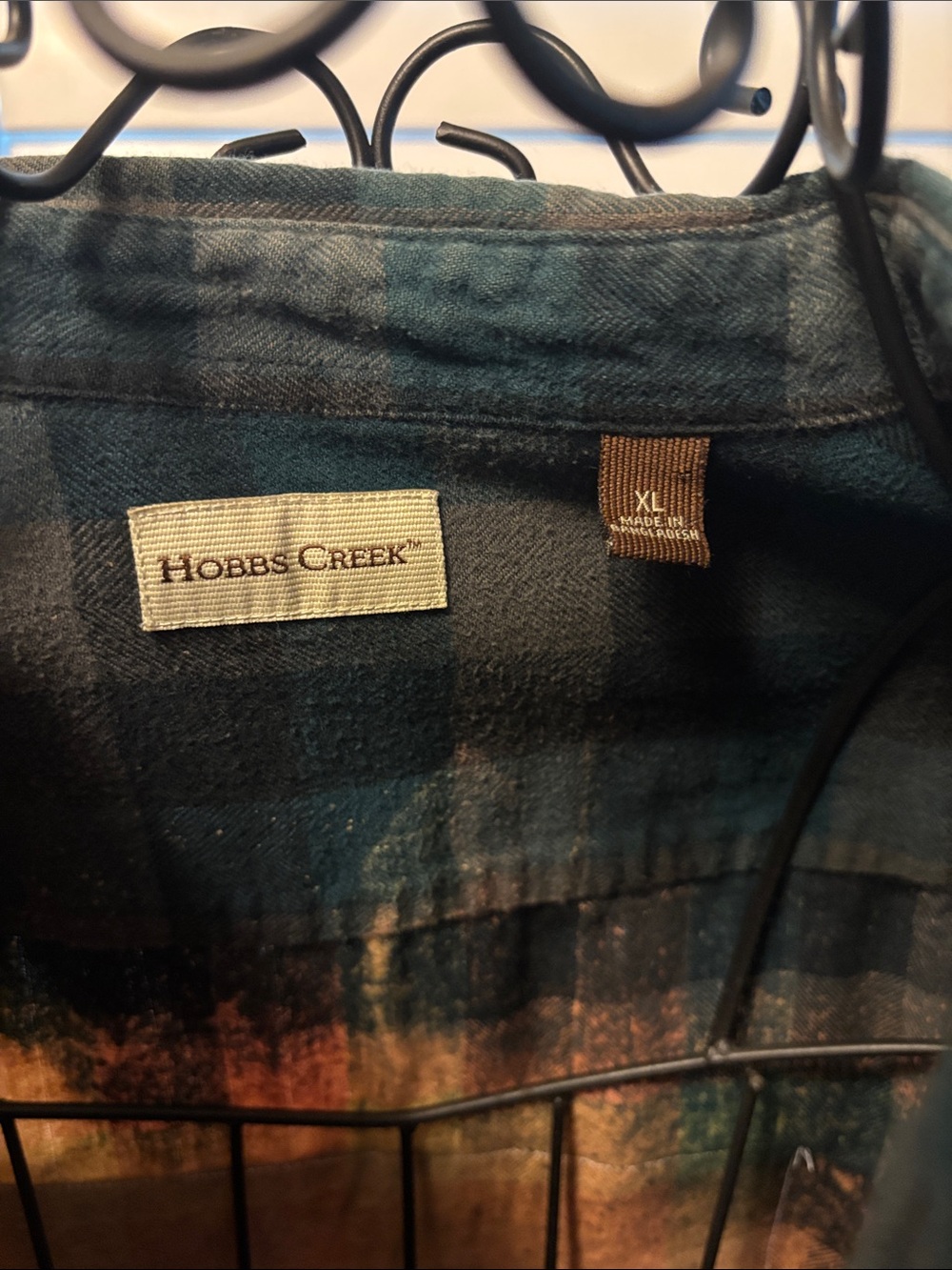 Handmade one of kind distressed flannel with Colorful Highland Cow Patch - Picture 5 of 6